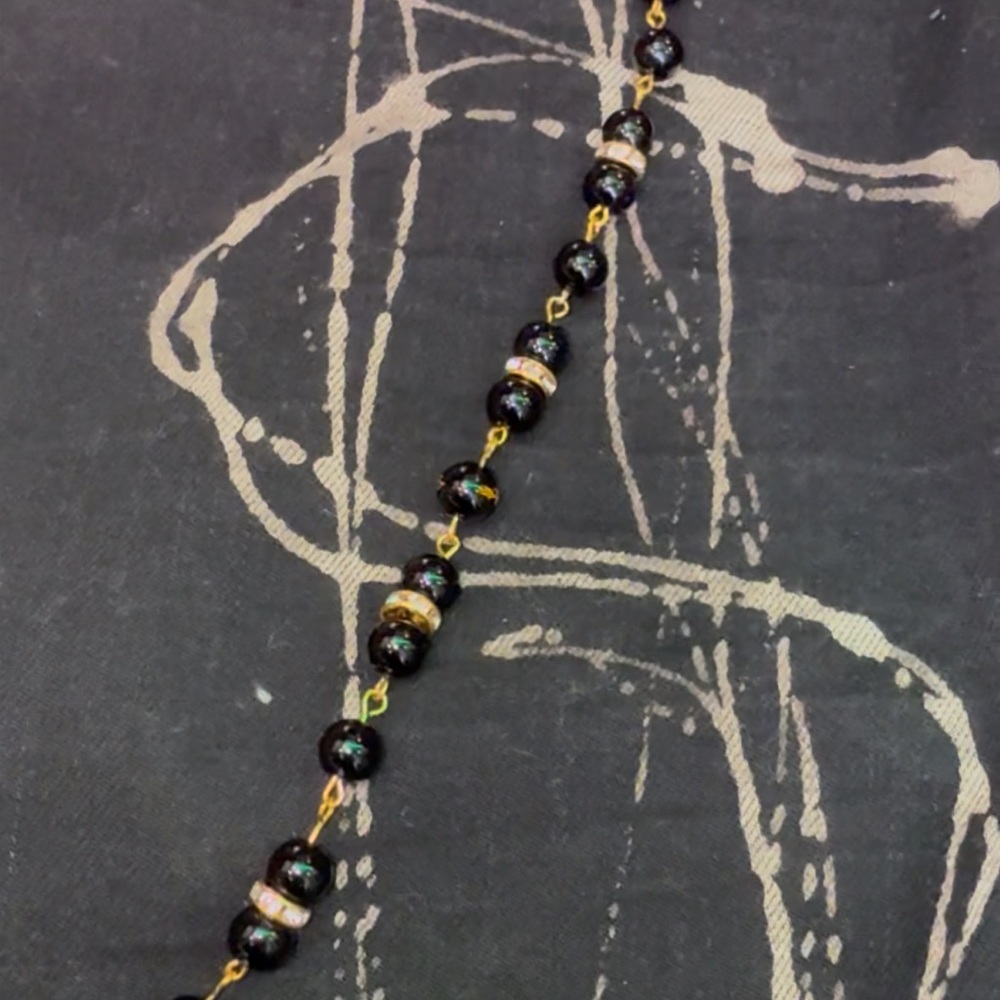 Elegant Black and Gold Beaded belt chain